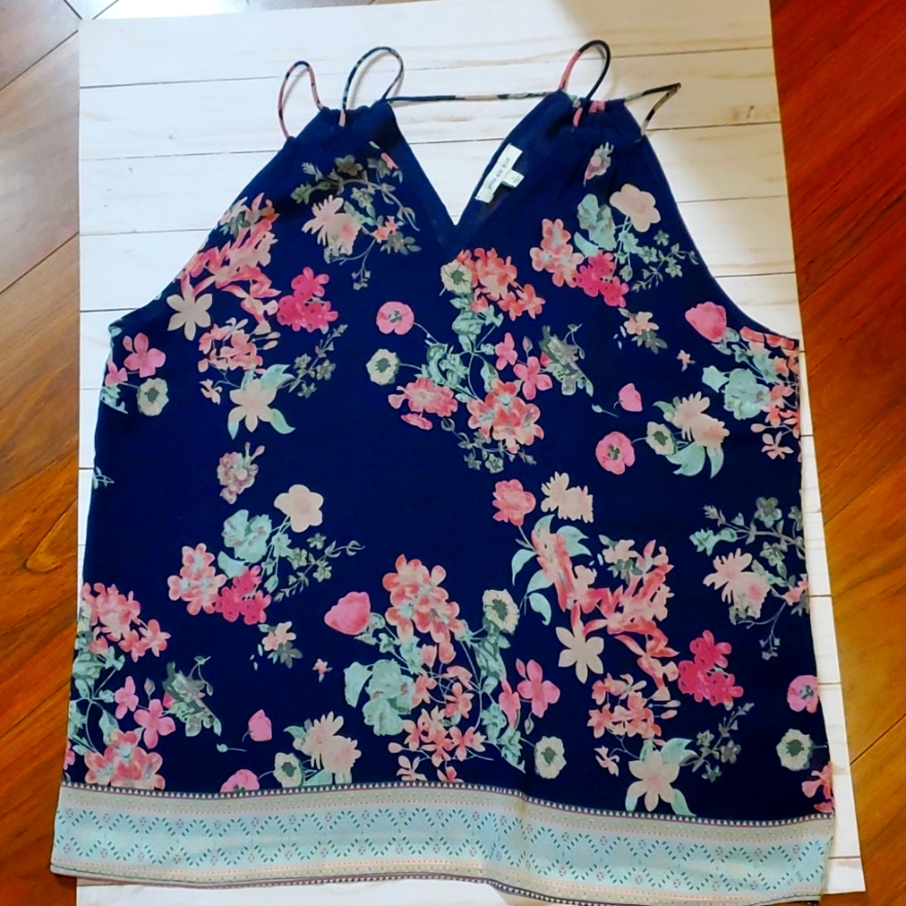 Skies Are Blue double-spaghetti strap tank Sz Lg